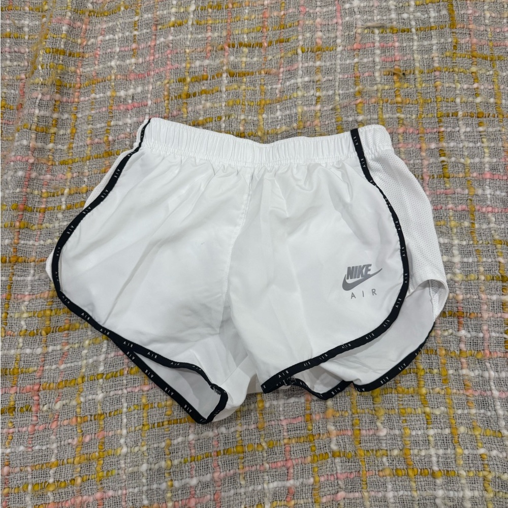 Nike White Athletic Shorts with Black Trim